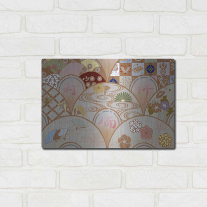 Luxe Metal Art 'Happy Design B' by Zigen Tanabe, Metal Wall Art,16x12