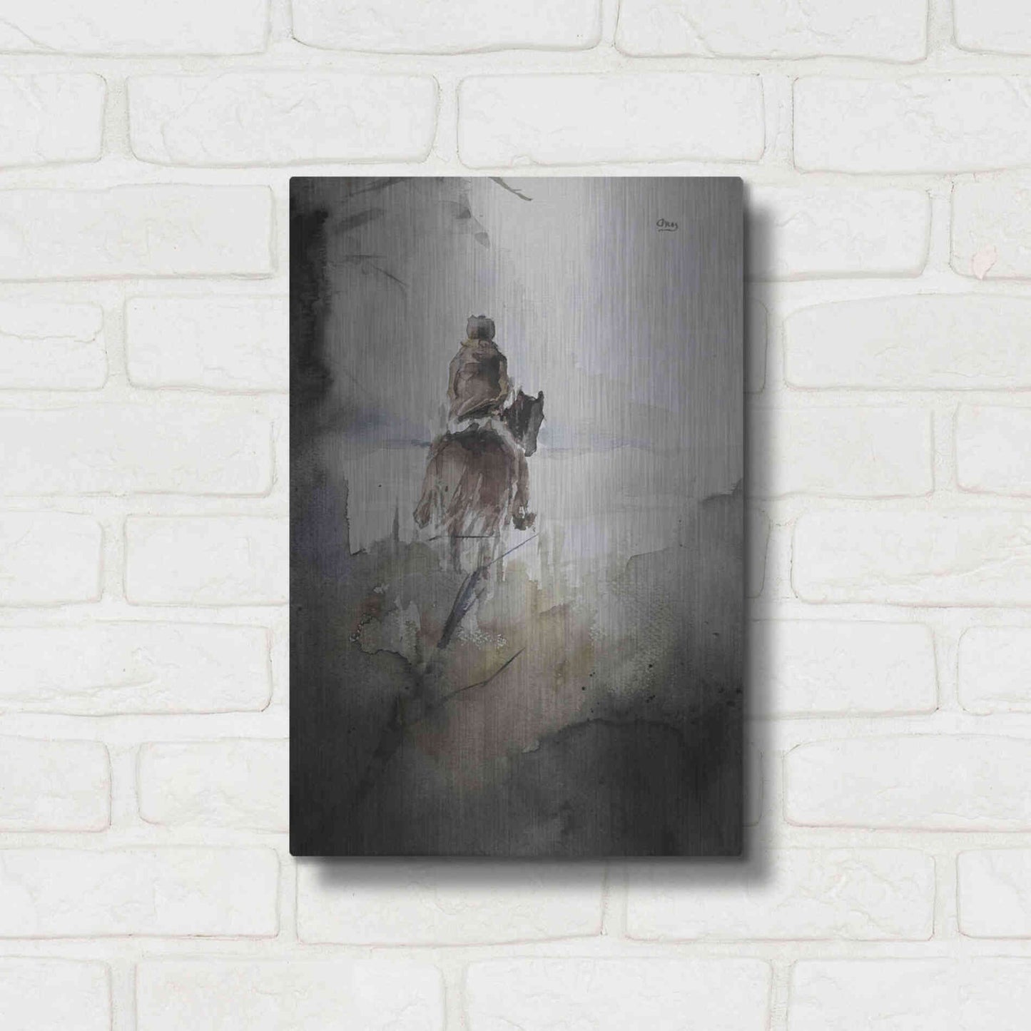 Luxe Metal Art 'From Afar' by Oscar Alvarez Pardo, Metal Wall Art,12x16