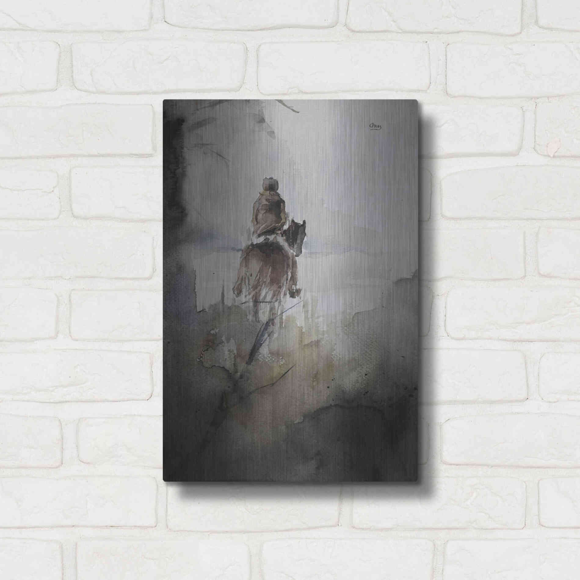 Luxe Metal Art 'From Afar' by Oscar Alvarez Pardo, Metal Wall Art,12x16