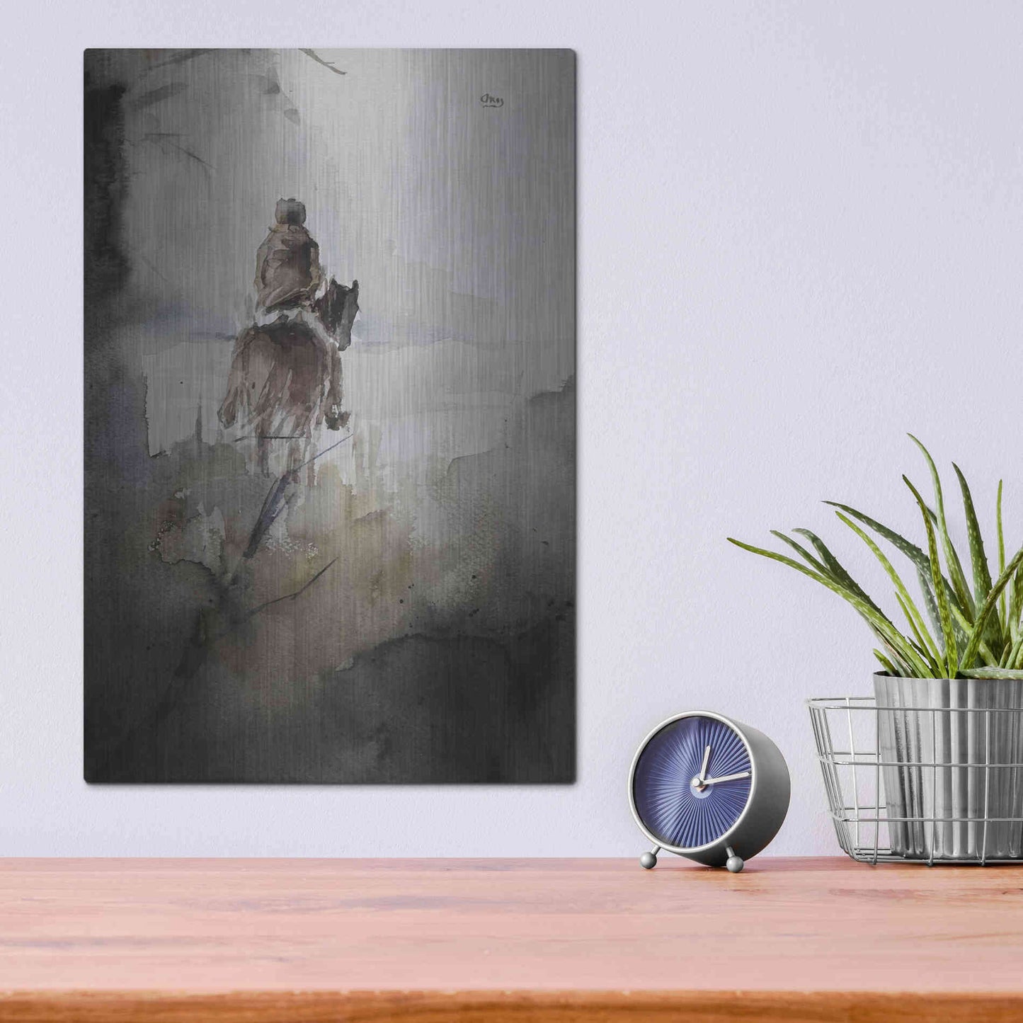 Luxe Metal Art 'From Afar' by Oscar Alvarez Pardo, Metal Wall Art,12x16