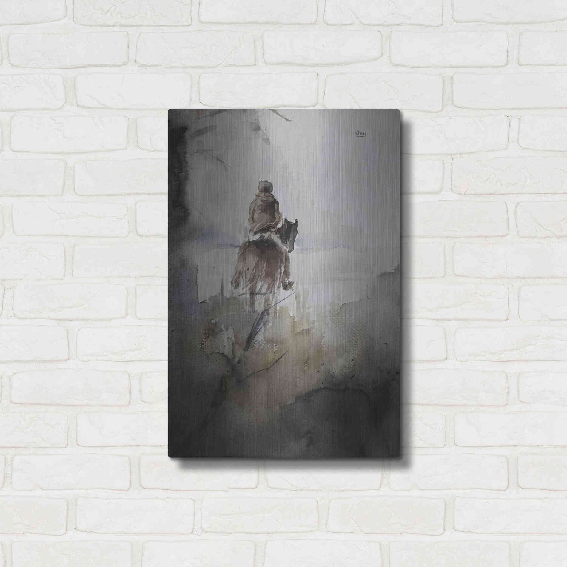 Luxe Metal Art 'From Afar' by Oscar Alvarez Pardo, Metal Wall Art,16x24