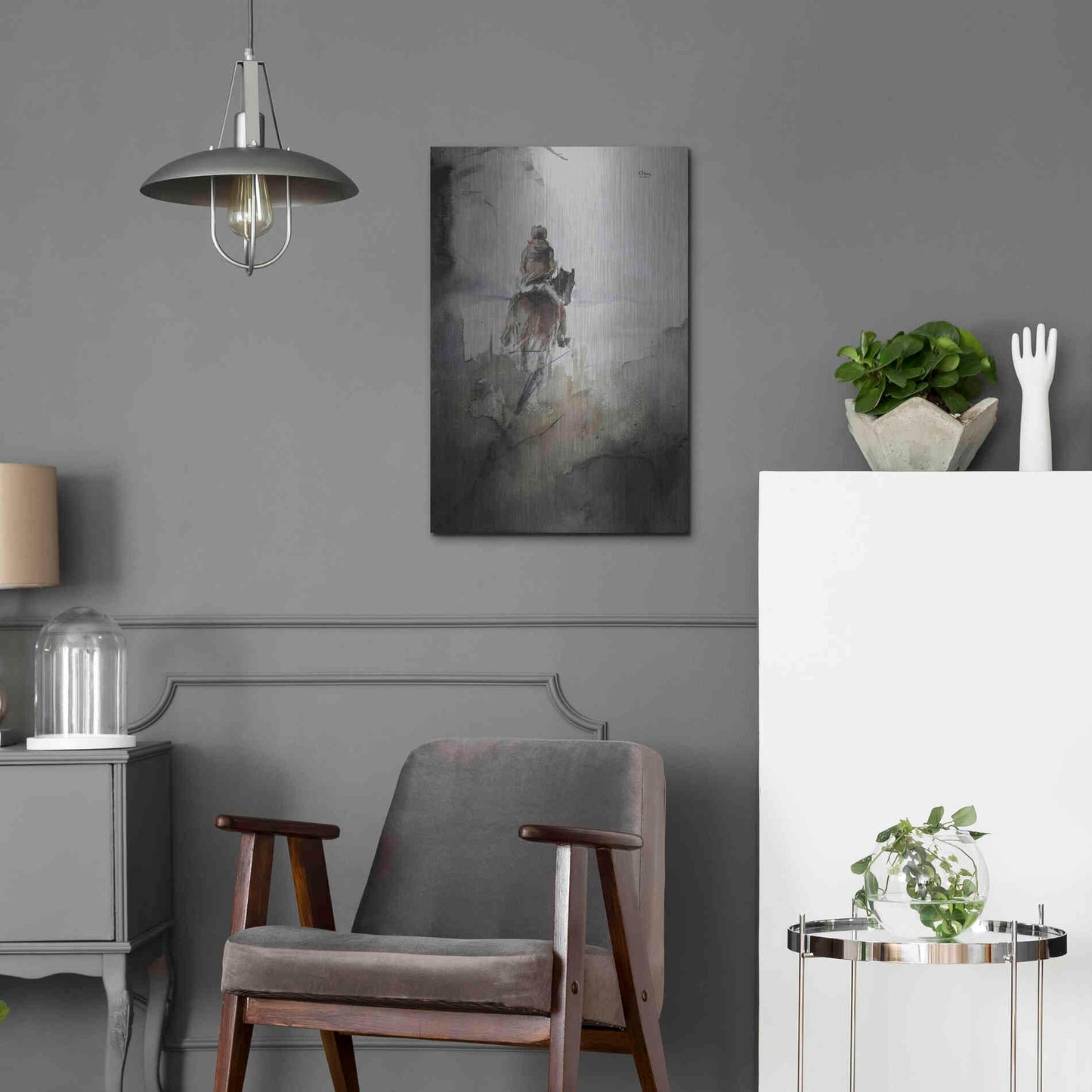 Luxe Metal Art 'From Afar' by Oscar Alvarez Pardo, Metal Wall Art,16x24