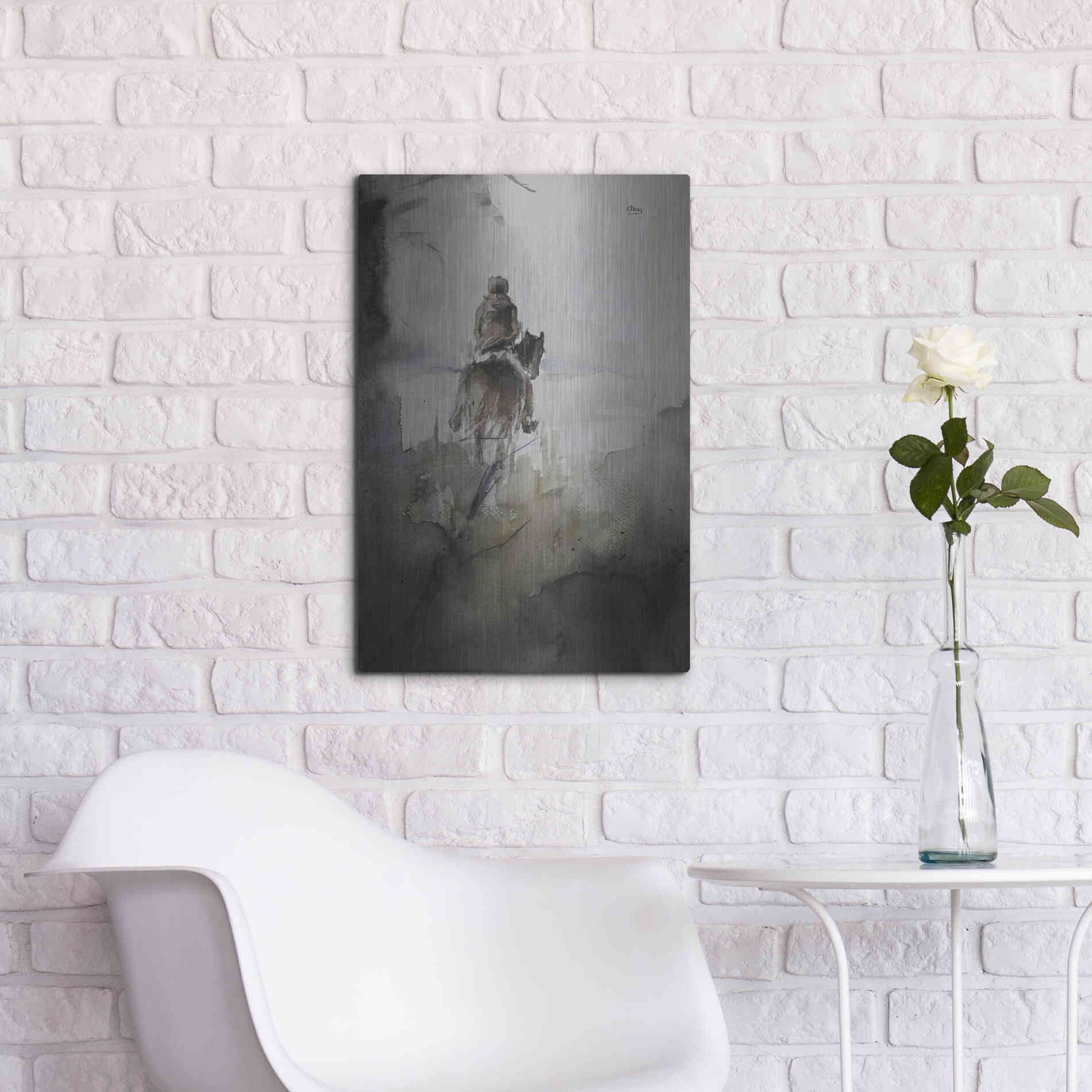 Luxe Metal Art 'From Afar' by Oscar Alvarez Pardo, Metal Wall Art,16x24