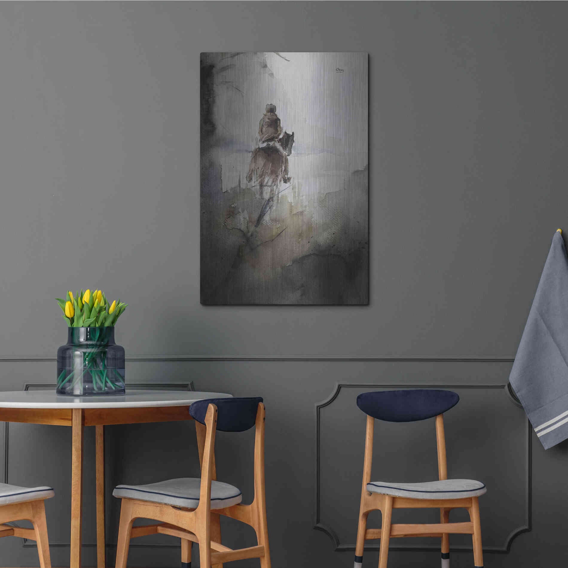 Luxe Metal Art 'From Afar' by Oscar Alvarez Pardo, Metal Wall Art,24x36