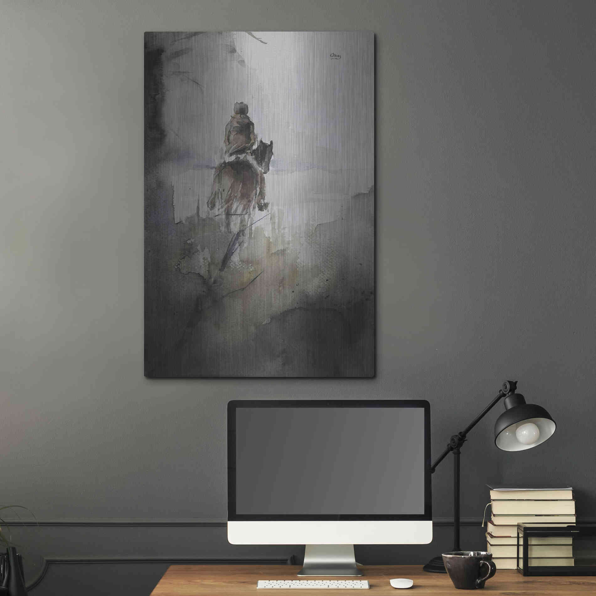 Luxe Metal Art 'From Afar' by Oscar Alvarez Pardo, Metal Wall Art,24x36
