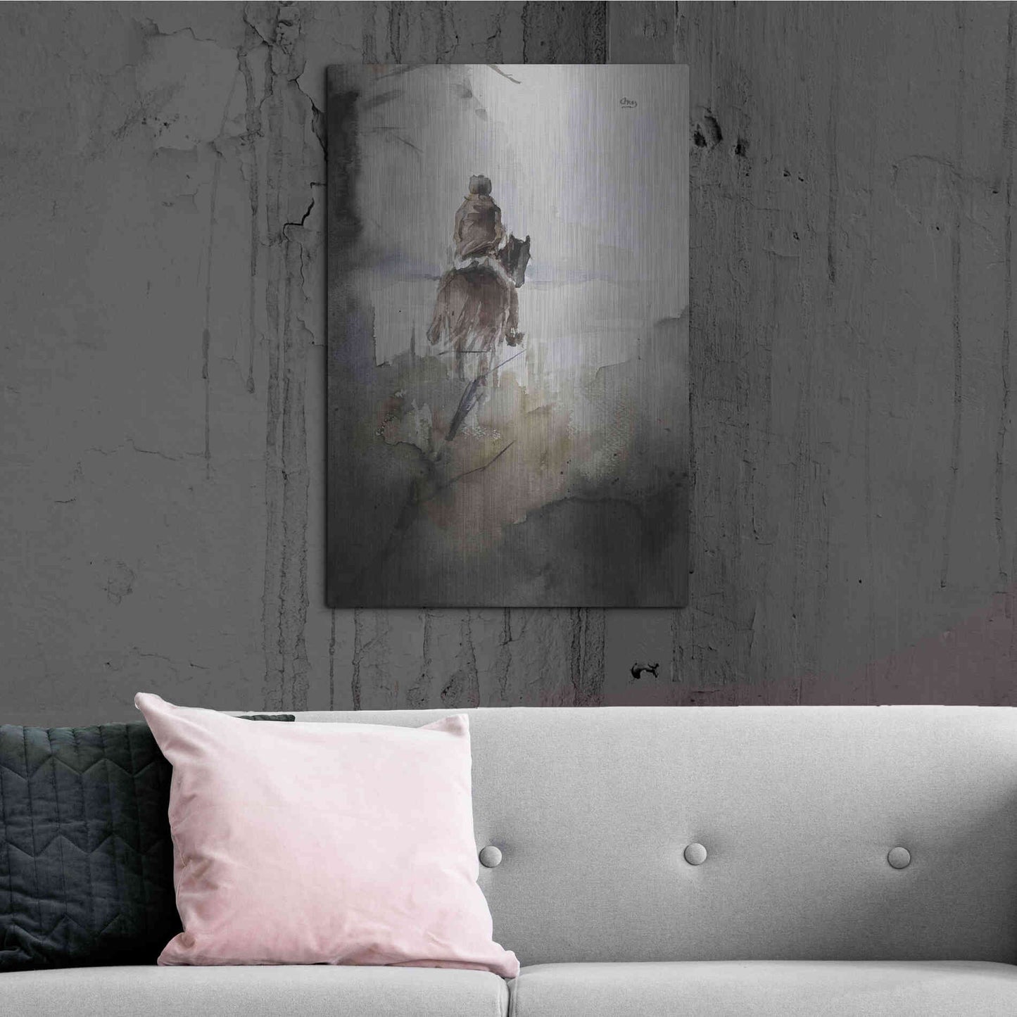 Luxe Metal Art 'From Afar' by Oscar Alvarez Pardo, Metal Wall Art,24x36