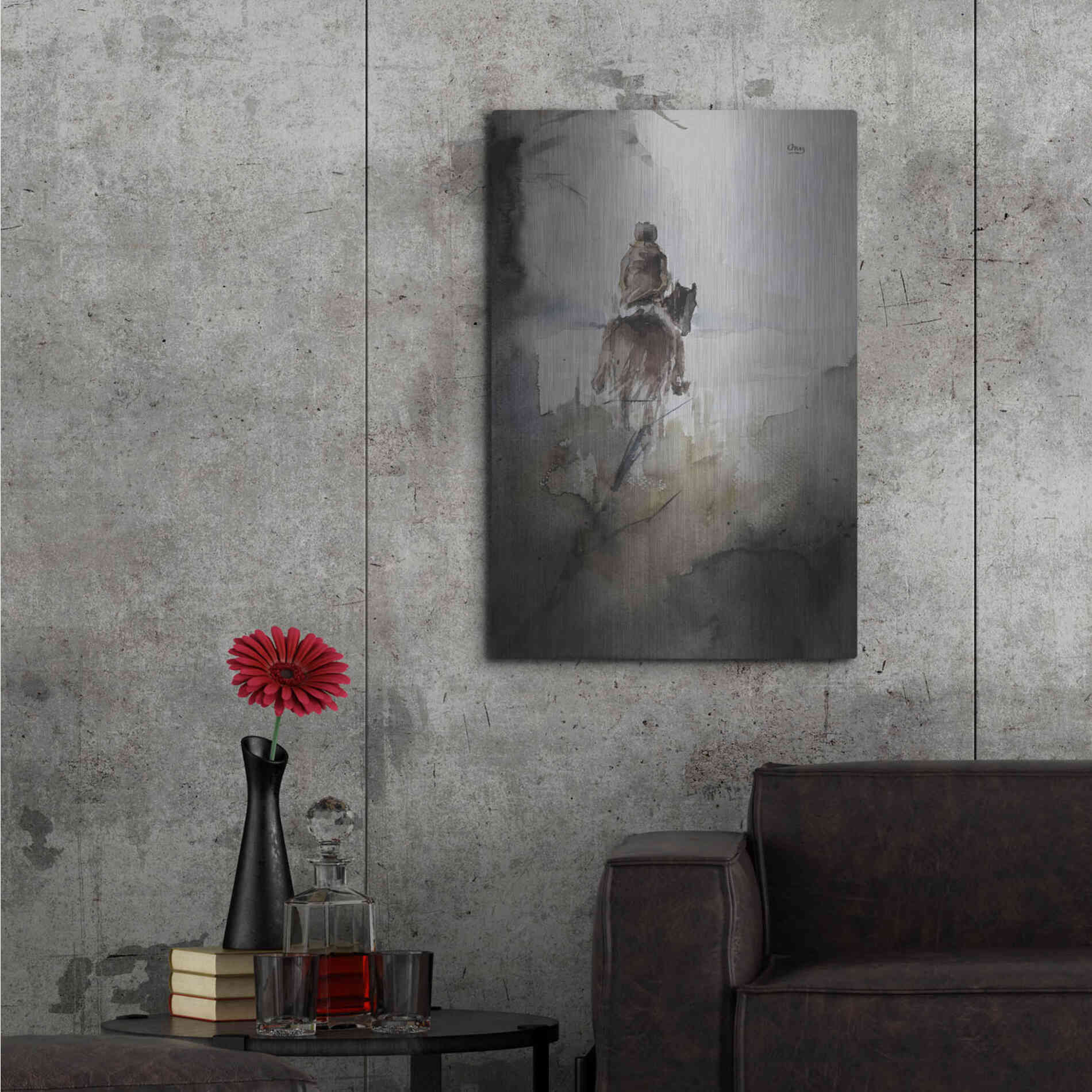 Luxe Metal Art 'From Afar' by Oscar Alvarez Pardo, Metal Wall Art,24x36