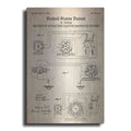 Luxe Metal Art 'Operating Tesla Motor Blueprint Patent Parchment' Metal Wall Art