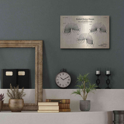 Luxe Metal Art 'Toy and Process of Use Blueprint Patent Parchment' Metal Wall Art,16x12