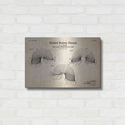 Luxe Metal Art 'Toy and Process of Use Blueprint Patent Parchment' Metal Wall Art,24x16
