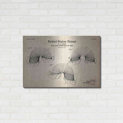 Luxe Metal Art 'Toy and Process of Use Blueprint Patent Parchment' Metal Wall Art,36x24