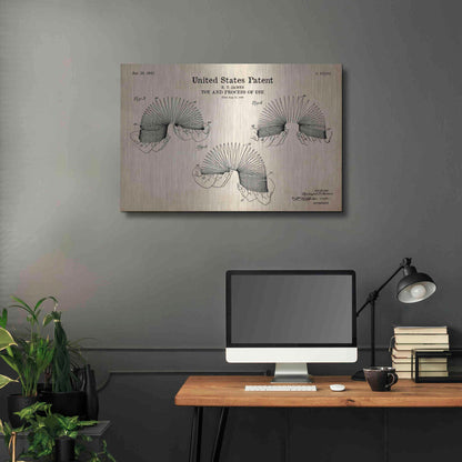 Luxe Metal Art 'Toy and Process of Use Blueprint Patent Parchment' Metal Wall Art,36x24