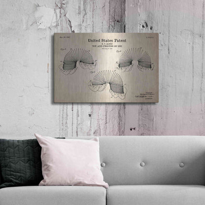 Luxe Metal Art 'Toy and Process of Use Blueprint Patent Parchment' Metal Wall Art,36x24