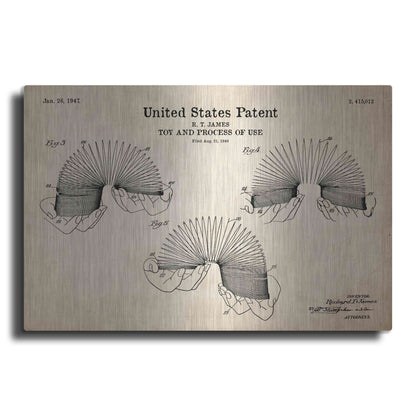 Luxe Metal Art 'Toy and Process of Use Blueprint Patent Parchment' Metal Wall Art