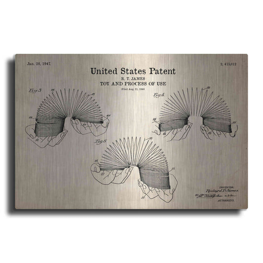 Luxe Metal Art 'Toy and Process of Use Blueprint Patent Parchment' Metal Wall Art