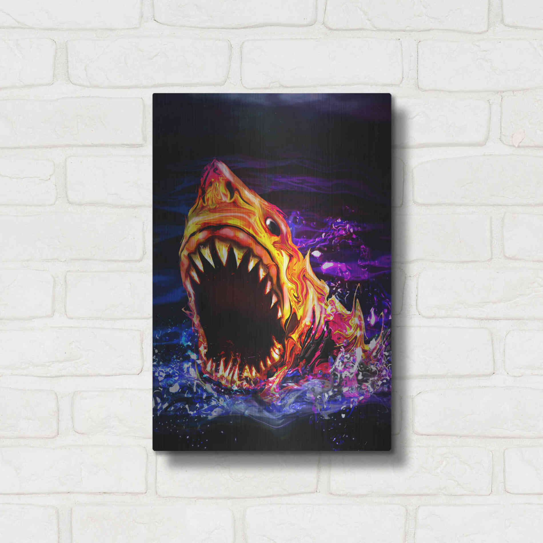 Luxe Metal Art 'Great White' by Michael StewArt, Metal Wall Art,12x16