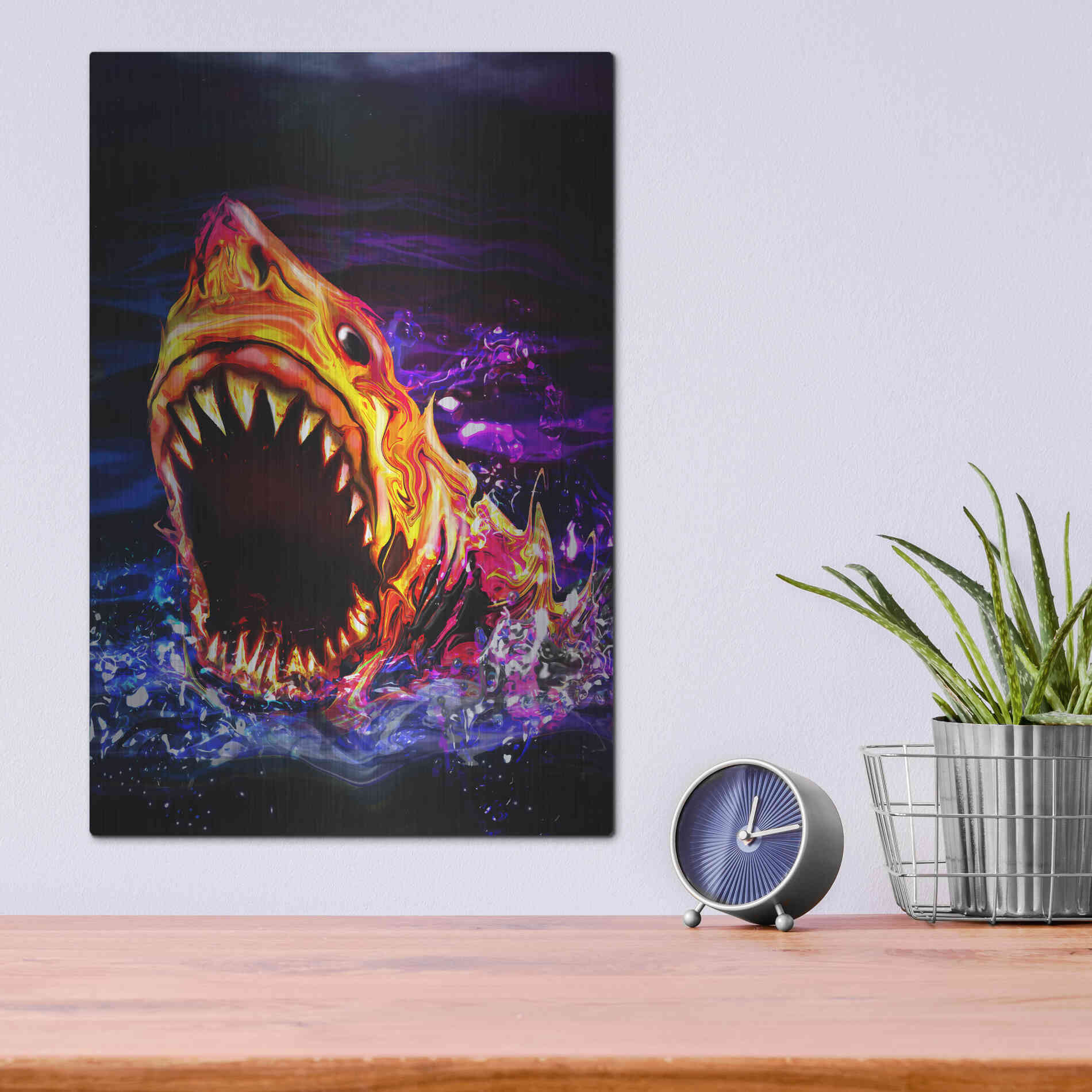 Luxe Metal Art 'Great White' by Michael StewArt, Metal Wall Art,12x16