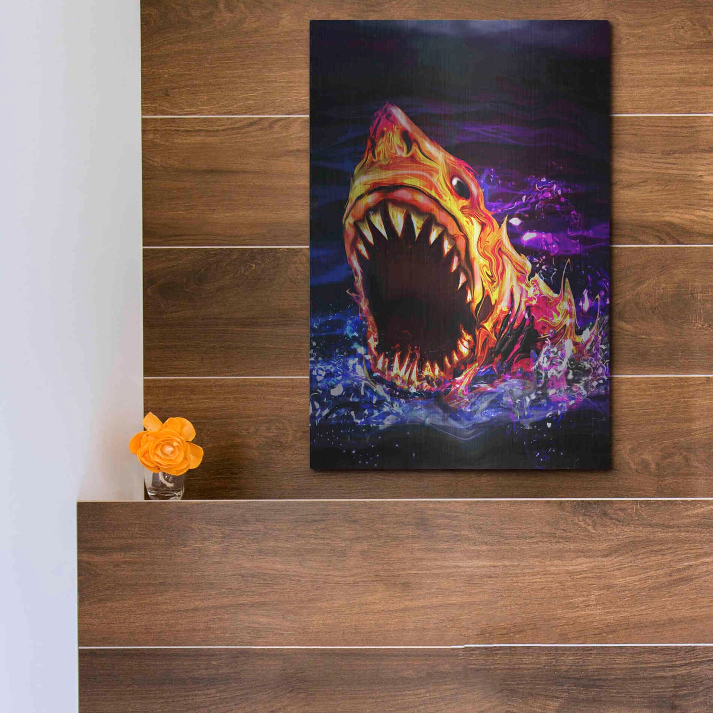 Luxe Metal Art 'Great White' by Michael StewArt, Metal Wall Art,12x16