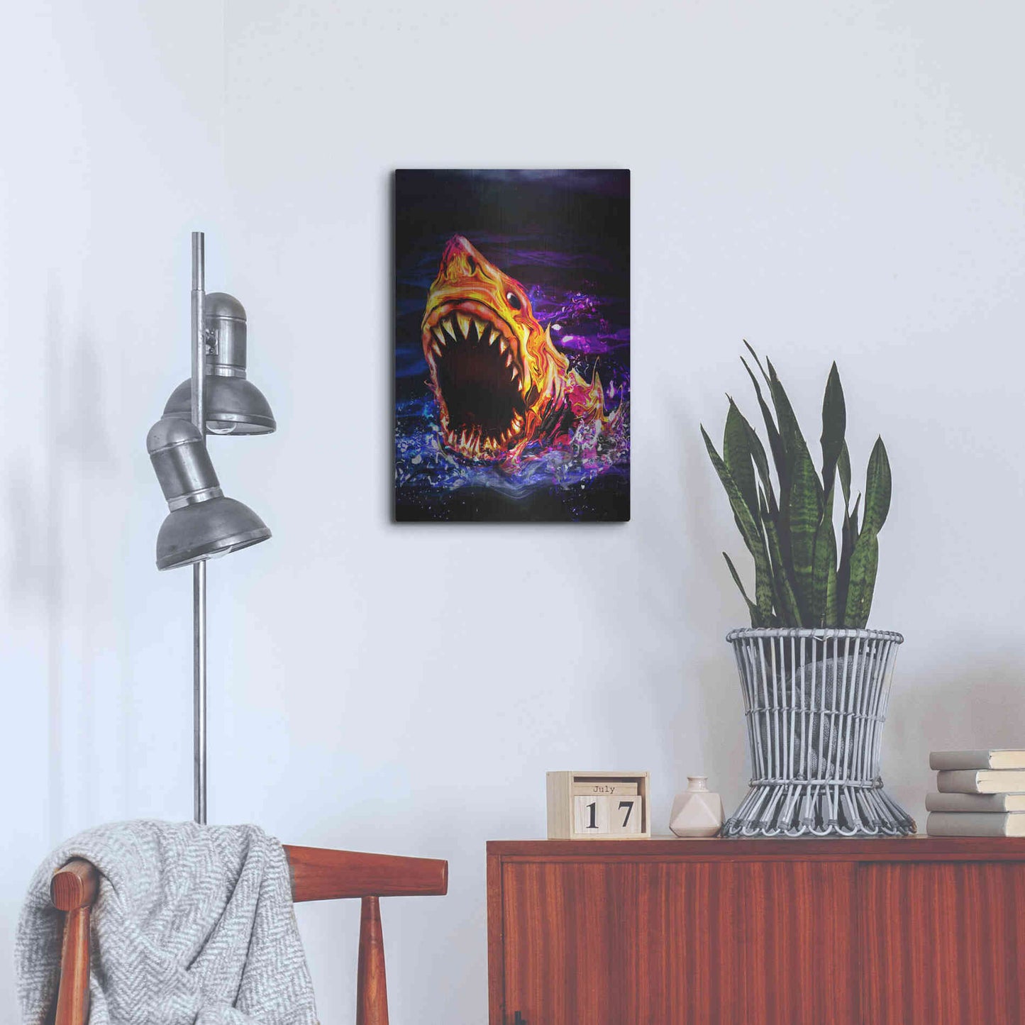 Luxe Metal Art 'Great White' by Michael StewArt, Metal Wall Art,16x24