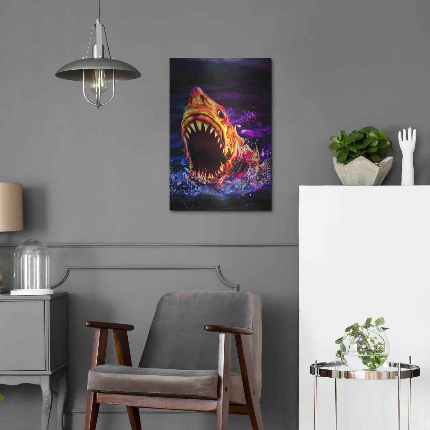 Luxe Metal Art 'Great White' by Michael StewArt, Metal Wall Art,16x24