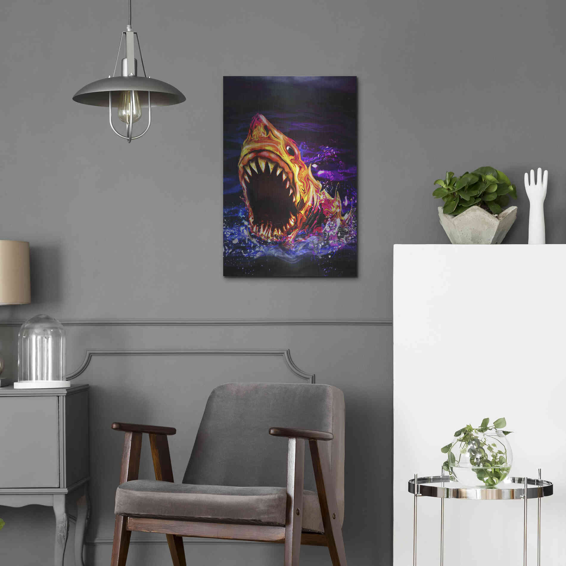 Luxe Metal Art 'Great White' by Michael StewArt, Metal Wall Art,16x24