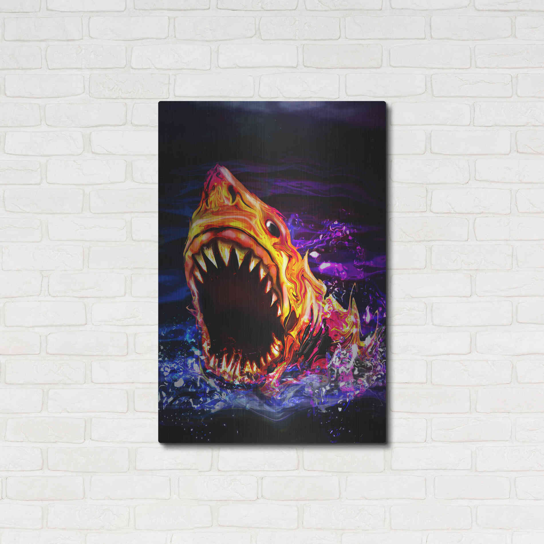 Luxe Metal Art 'Great White' by Michael StewArt, Metal Wall Art,24x36