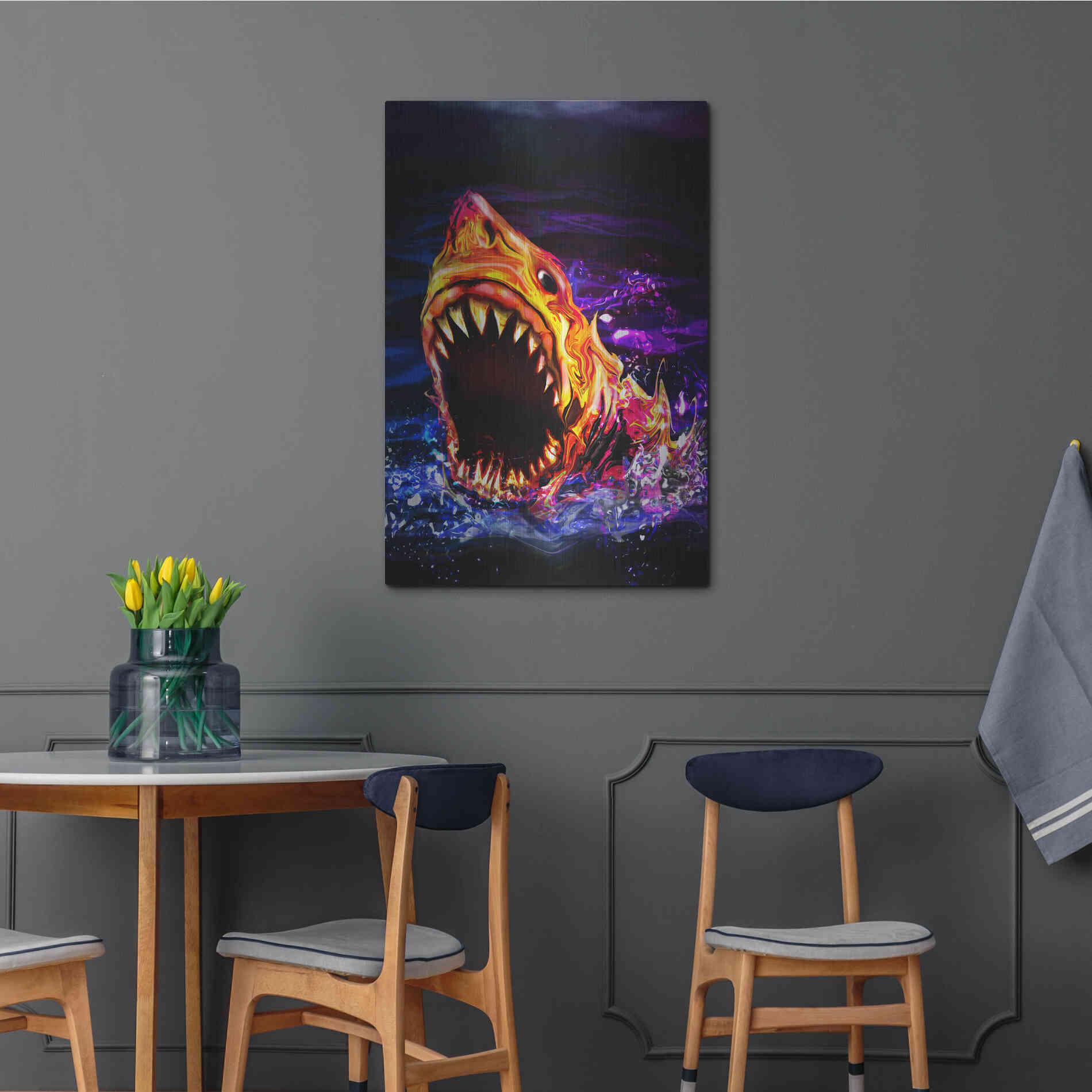 Luxe Metal Art 'Great White' by Michael StewArt, Metal Wall Art,24x36