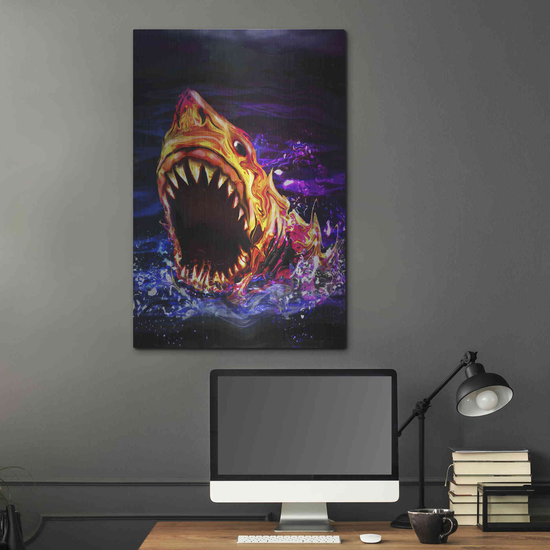 Luxe Metal Art 'Great White' by Michael StewArt, Metal Wall Art,24x36