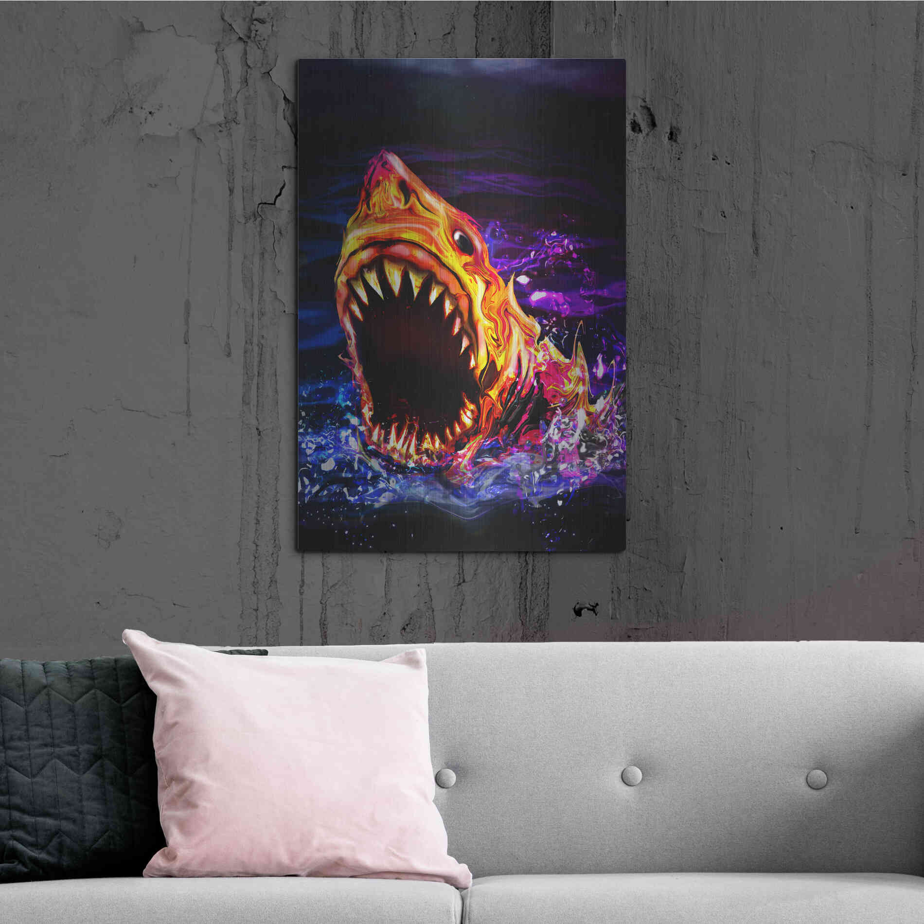 Luxe Metal Art 'Great White' by Michael StewArt, Metal Wall Art,24x36