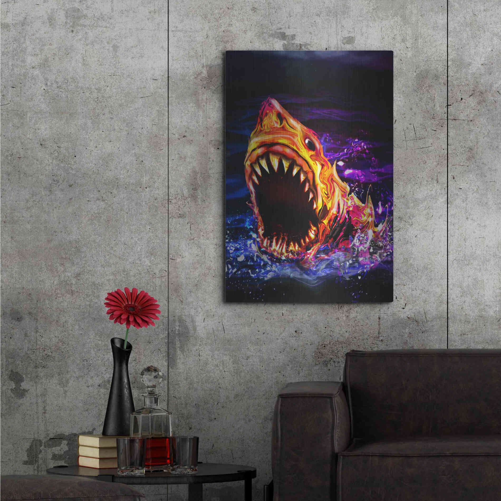 Luxe Metal Art 'Great White' by Michael StewArt, Metal Wall Art,24x36