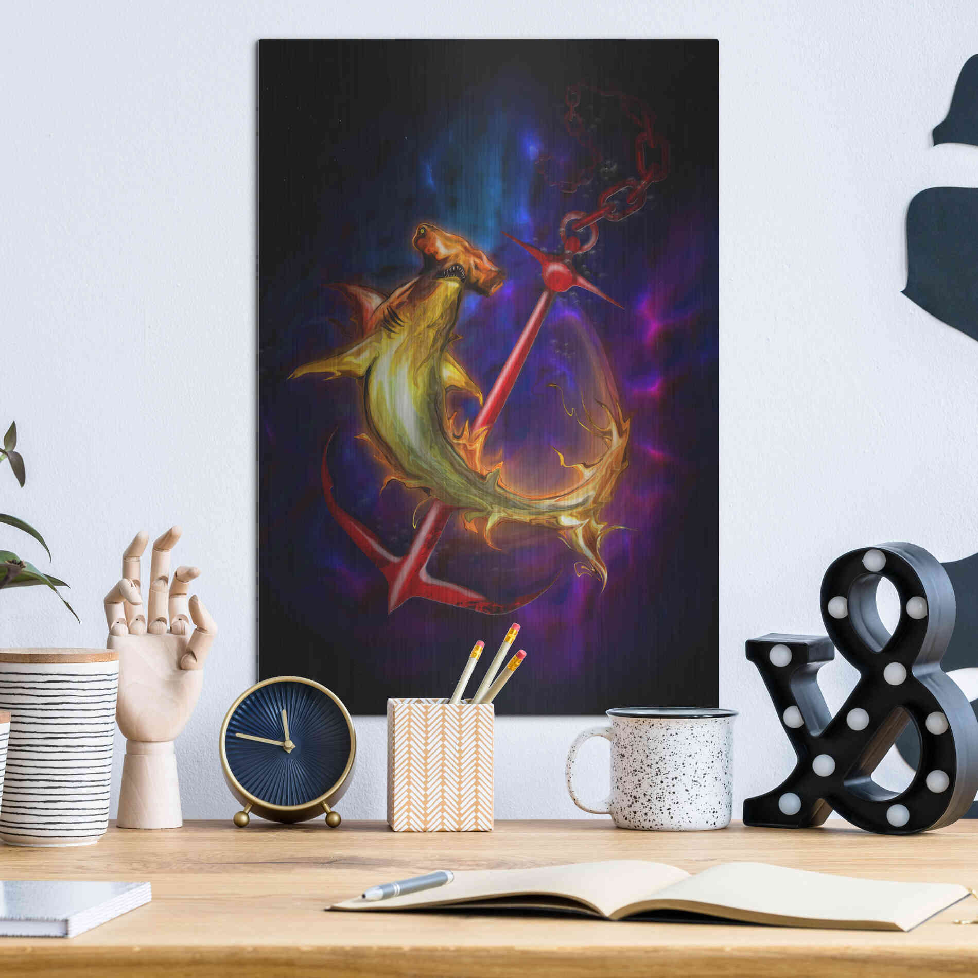 Luxe Metal Art 'Hammer Head' by Michael StewArt, Metal Wall Art,12x16