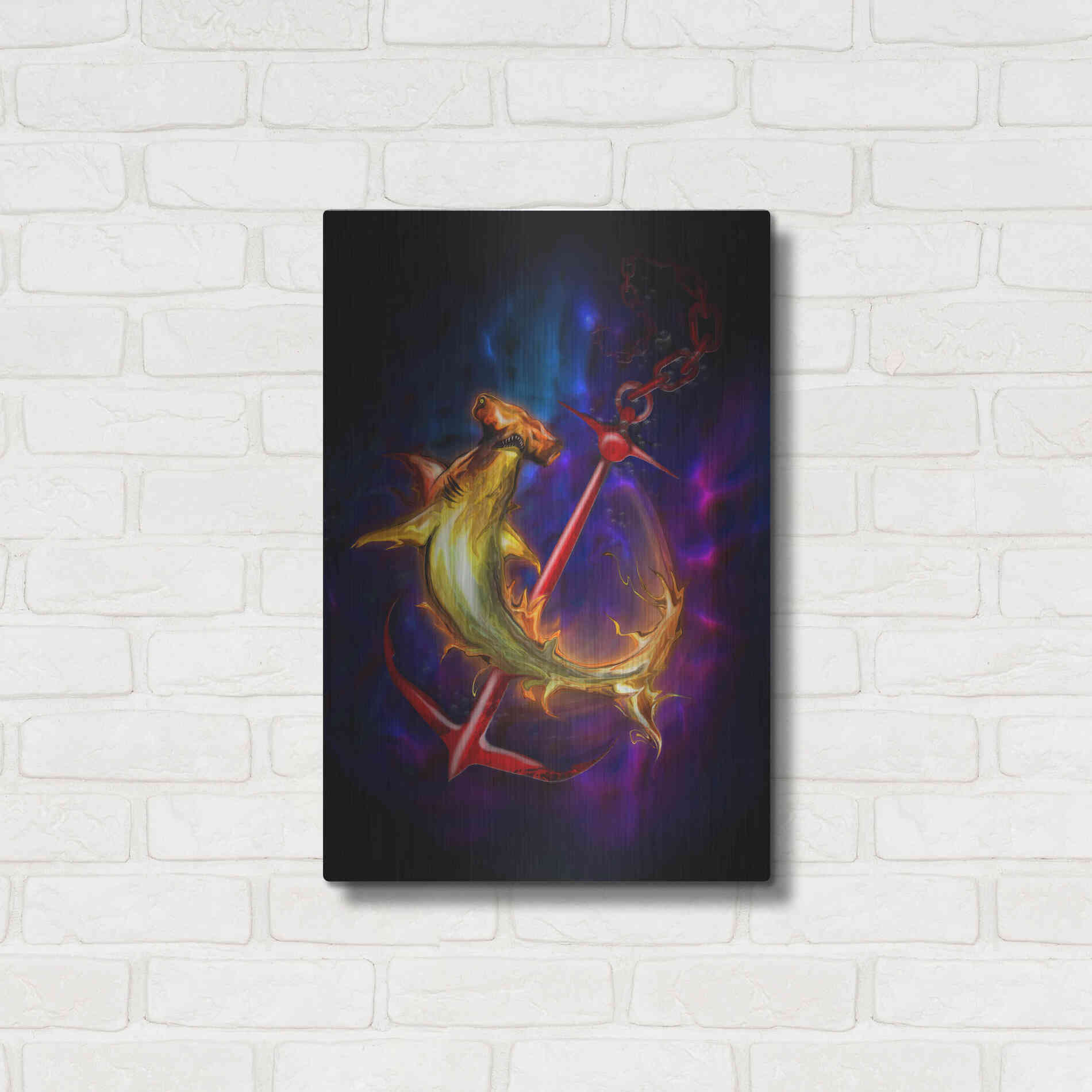 Luxe Metal Art 'Hammer Head' by Michael StewArt, Metal Wall Art,16x24