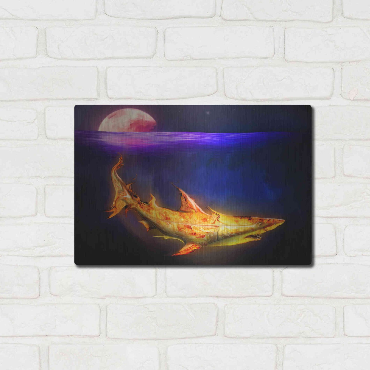 Luxe Metal Art 'Mako Shark' by Michael StewArt, Metal Wall Art,16x12