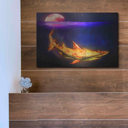 Luxe Metal Art 'Mako Shark' by Michael StewArt, Metal Wall Art,16x12