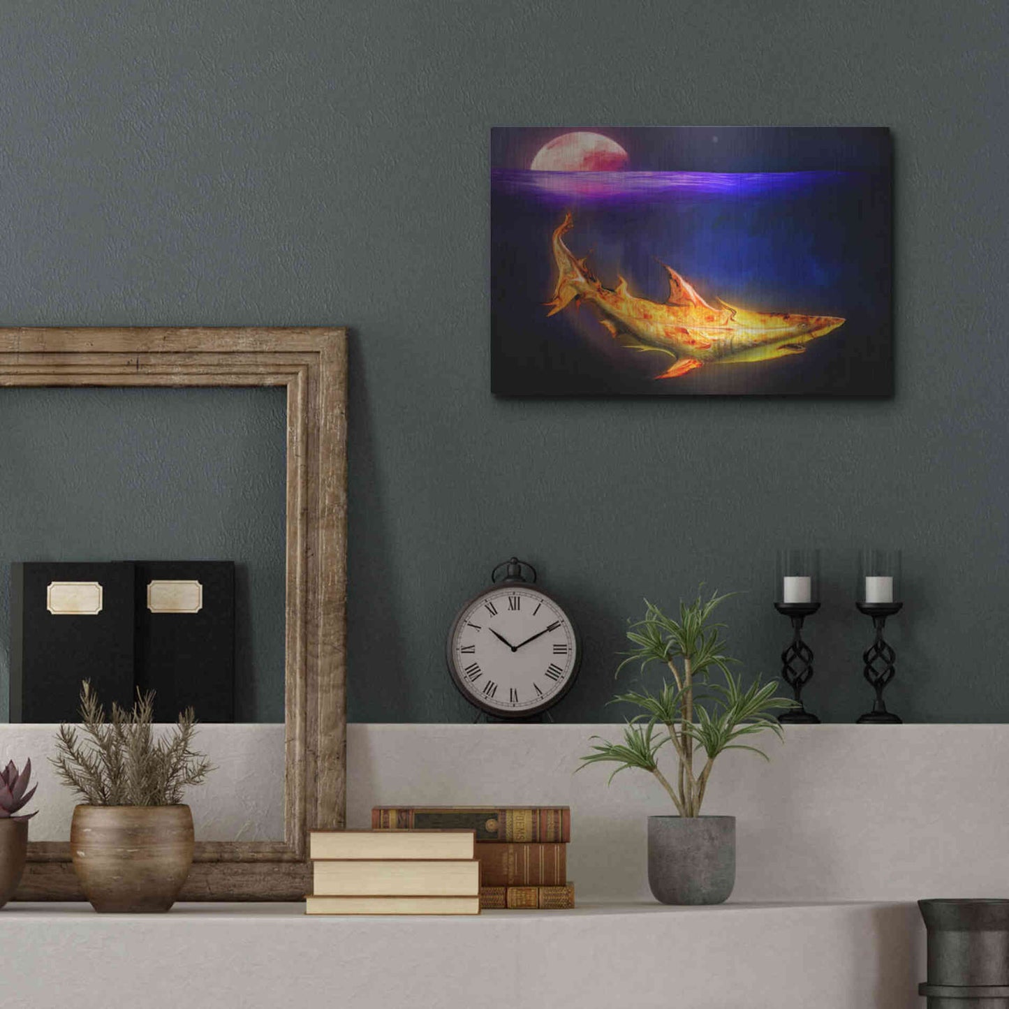 Luxe Metal Art 'Mako Shark' by Michael StewArt, Metal Wall Art,16x12