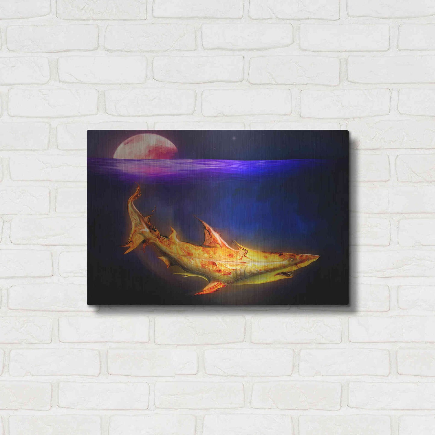 Luxe Metal Art 'Mako Shark' by Michael StewArt, Metal Wall Art,24x16