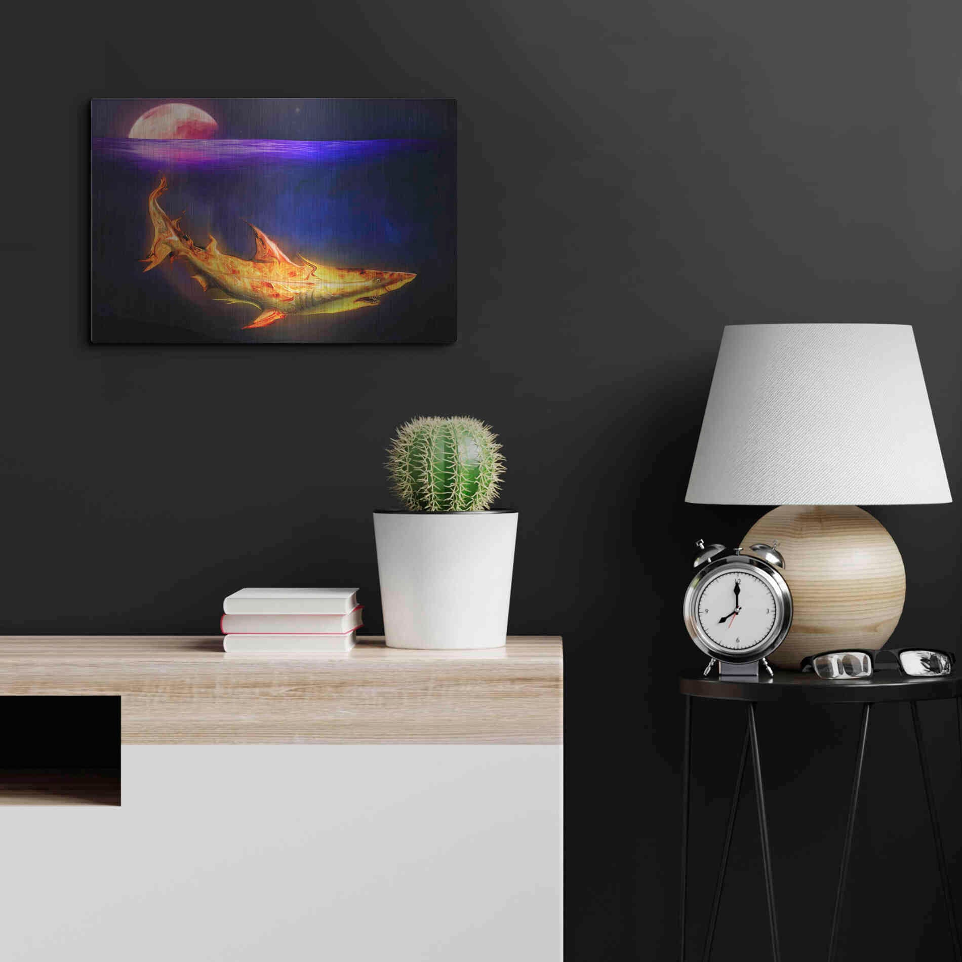 Luxe Metal Art 'Mako Shark' by Michael StewArt, Metal Wall Art,24x16