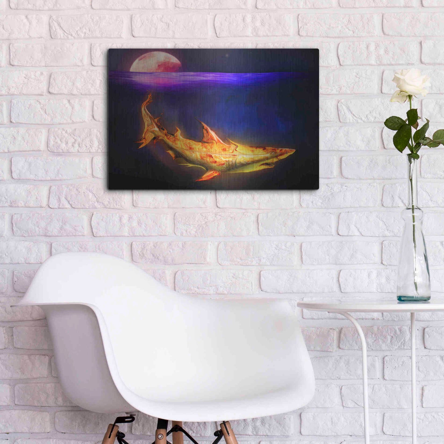 Luxe Metal Art 'Mako Shark' by Michael StewArt, Metal Wall Art,24x16