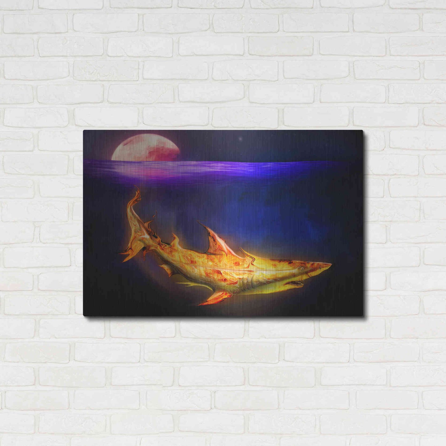 Luxe Metal Art 'Mako Shark' by Michael StewArt, Metal Wall Art,36x24