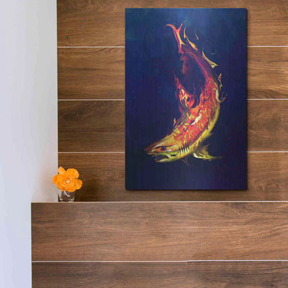 Luxe Metal Art 'Tiger Shark' by Michael StewArt, Metal Wall Art,12x16