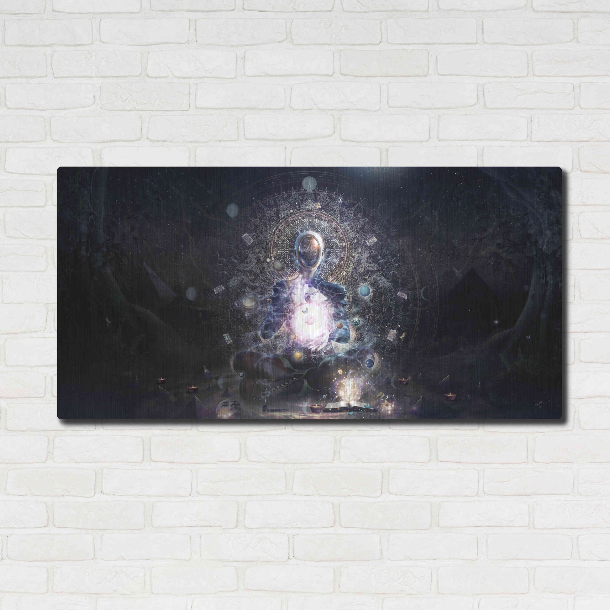 Luxe Metal Art 'Cosmic Ritual' by Cameron Gray, Metal Wall Art,48x24