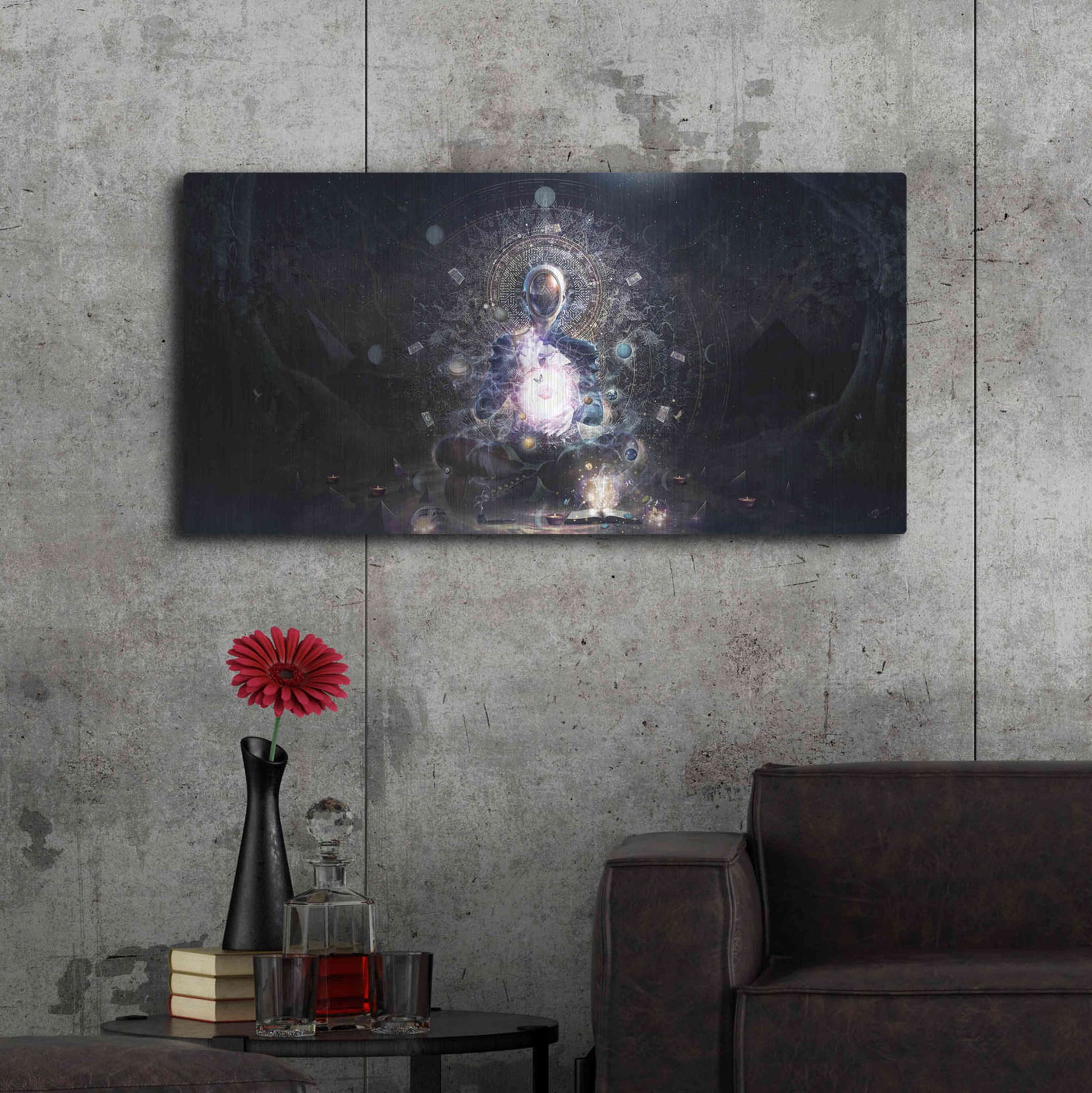 Luxe Metal Art 'Cosmic Ritual' by Cameron Gray, Metal Wall Art,48x24