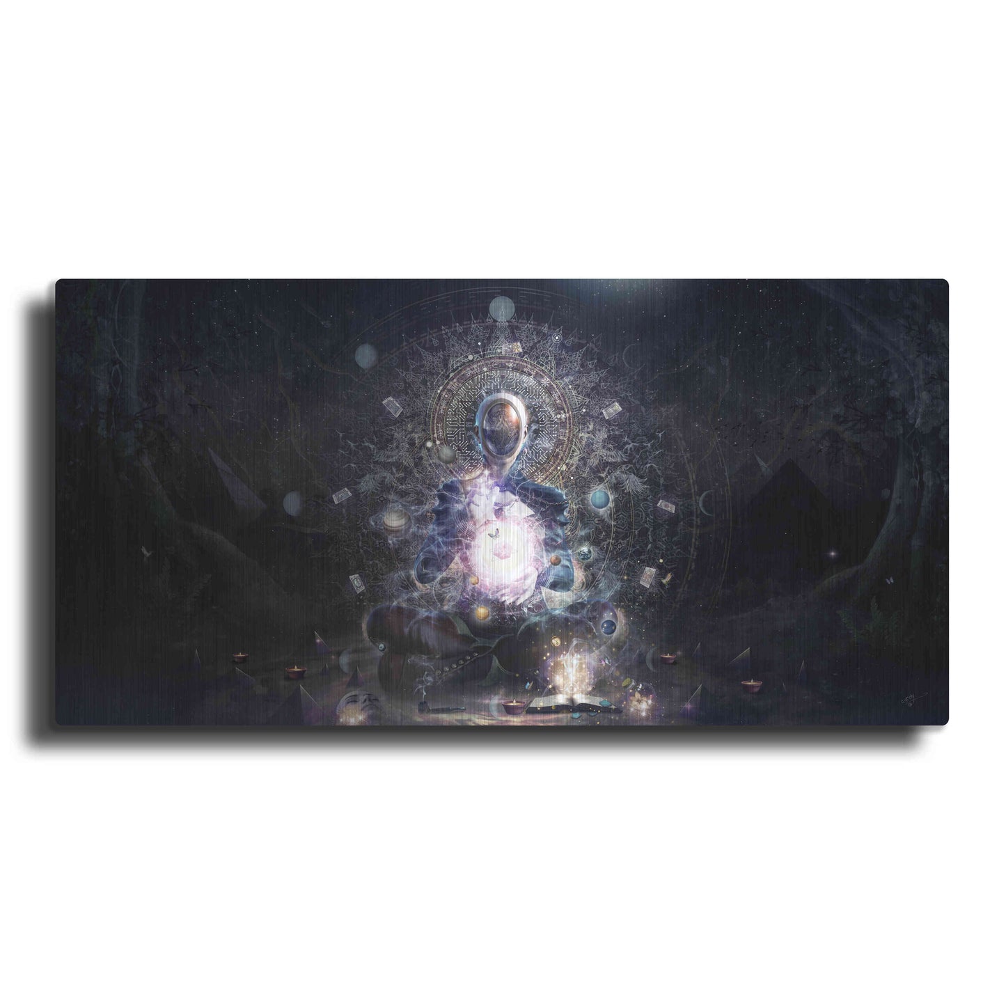 Luxe Metal Art 'Cosmic Ritual' by Cameron Gray, Metal Wall Art