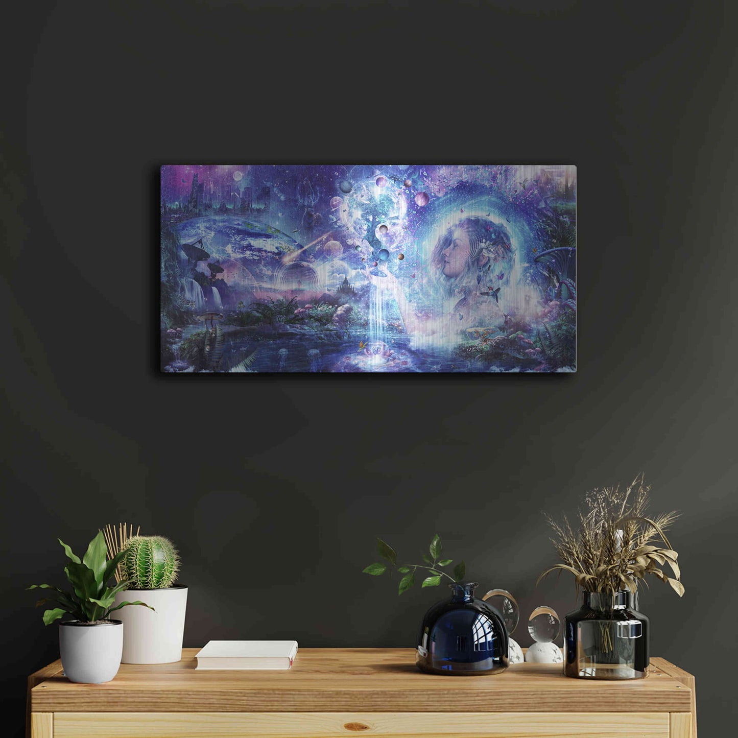 Luxe Metal Art 'Dancing Dreams' by Cameron Gray, Metal Wall Art,24x12