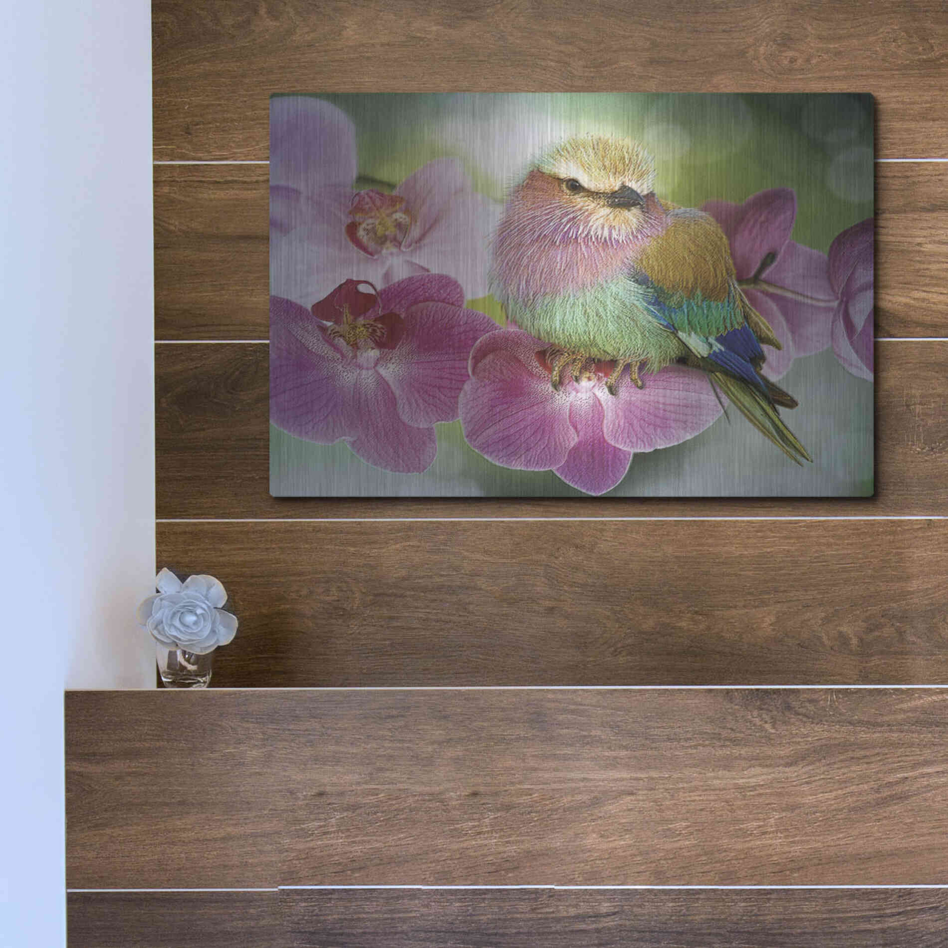 Luxe Metal Art 'Pretty Boy' by Steve Hunziker, Metal Wall Art,16x12