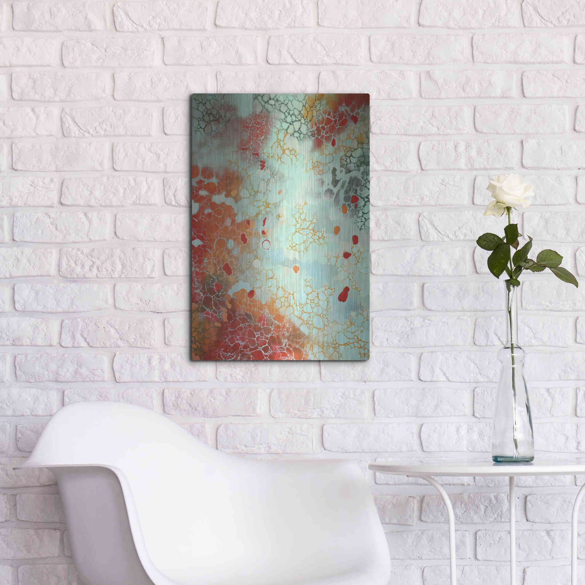 Luxe Metal Art 'Ocean Memories' by Judith D'Agostino, Metal Wall Art,16x24