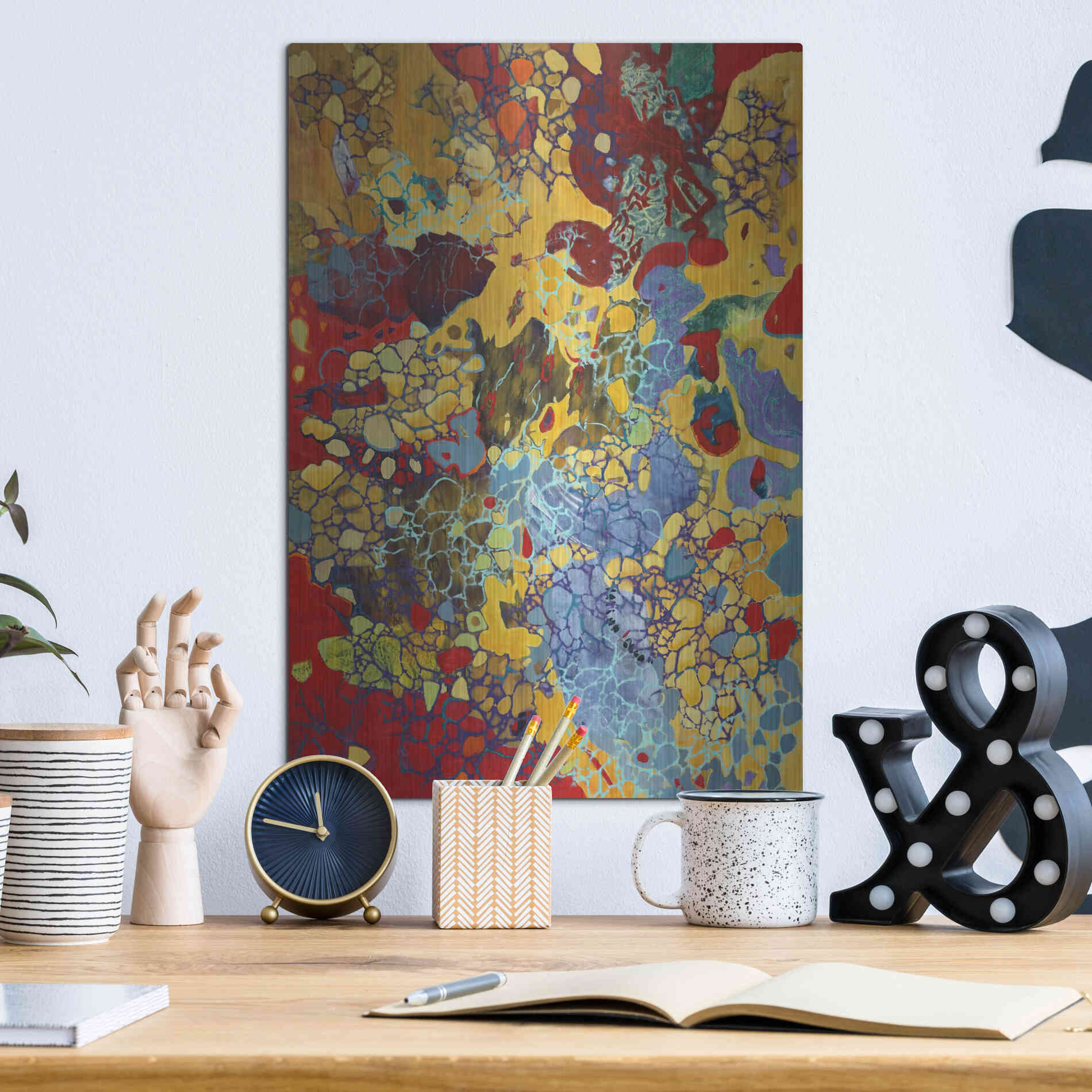 Luxe Metal Art 'Broadway Boogie Woogie' by Judith D'Agostino, Metal Wall Art,12x16