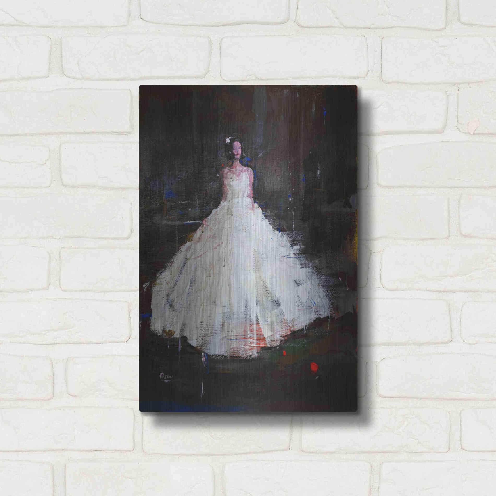 Luxe Metal Art 'Little Flower' by Oscar Alvarez Pardo, Metal Wall Art,12x16