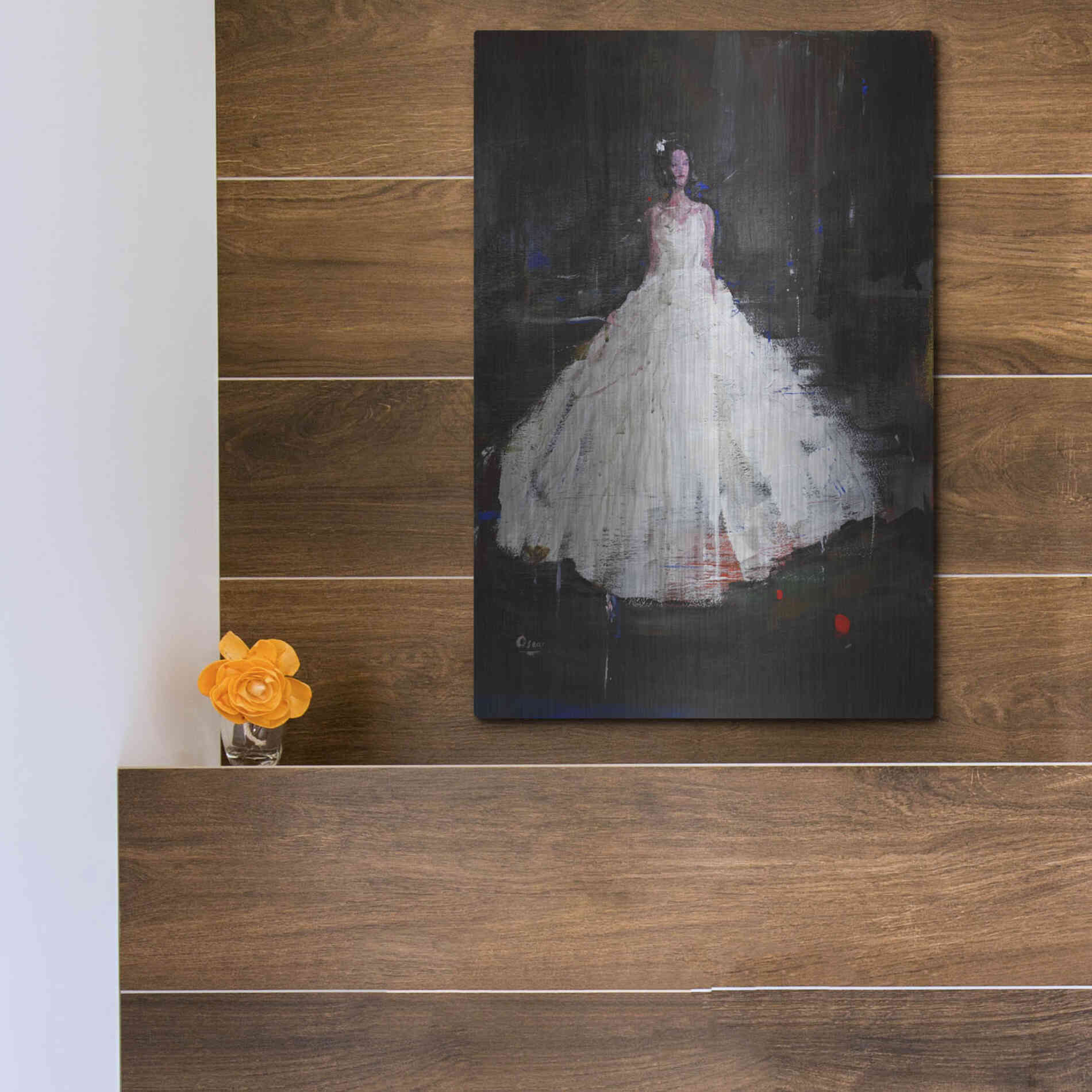 Luxe Metal Art 'Little Flower' by Oscar Alvarez Pardo, Metal Wall Art,12x16