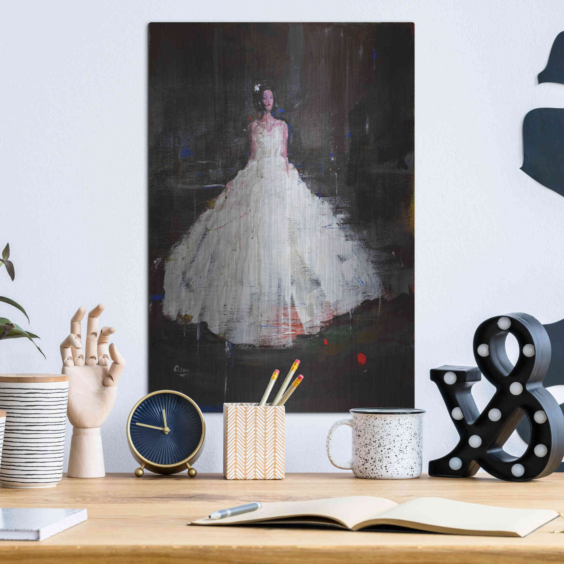 Luxe Metal Art 'Little Flower' by Oscar Alvarez Pardo, Metal Wall Art,12x16